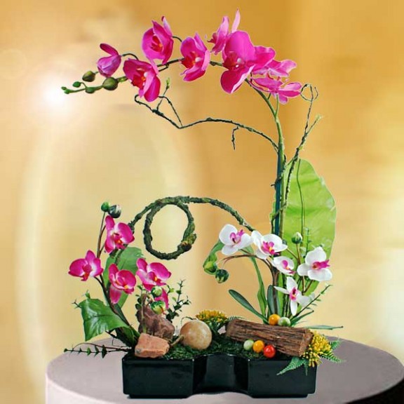 Artificial Phalaenopsis Orchids Arrangement