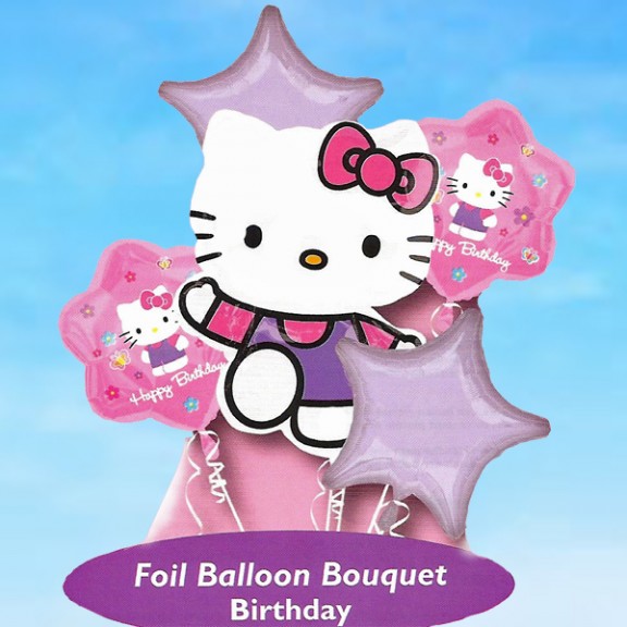 18″ Helium Filled (Hello Kitty Bouquet) Mylar Floating Balloon