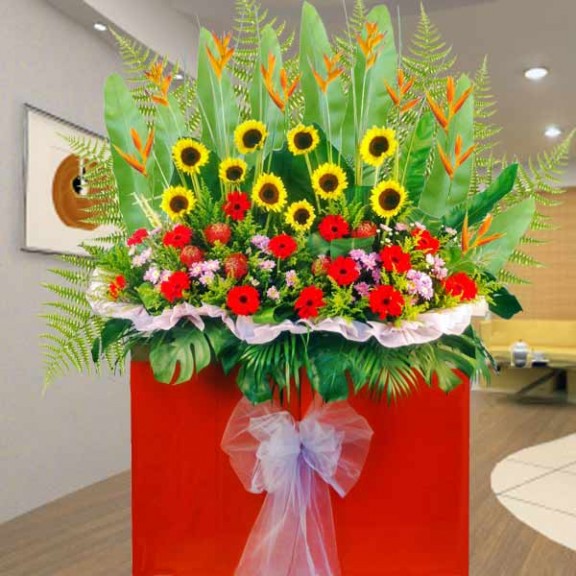 Sunflower Opening Stand Arrangement