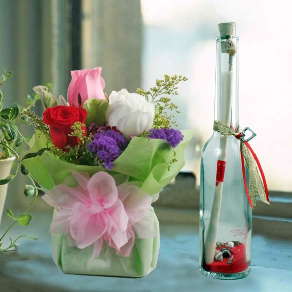 Message-in-a-Bottle & Roses